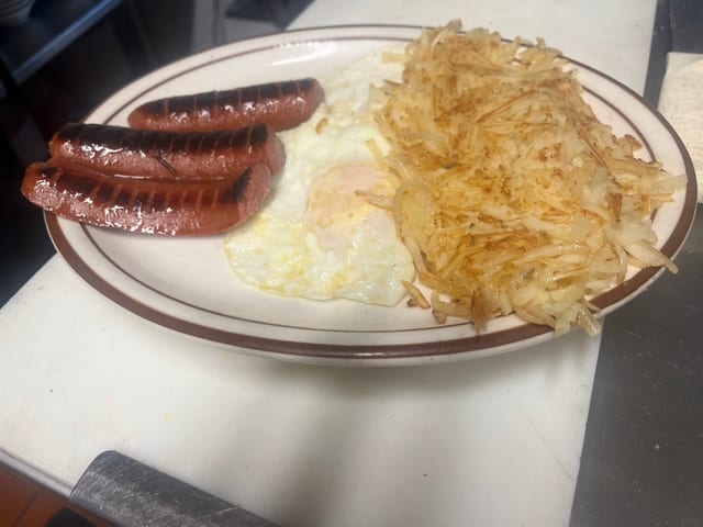 Two Eggs with Smoked Sausage Platter.