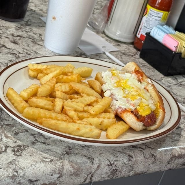 Beef Hot Dog Sandwich.
