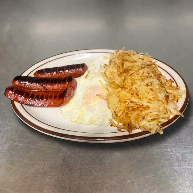 Two Eggs with Smoked Sausage Platter.