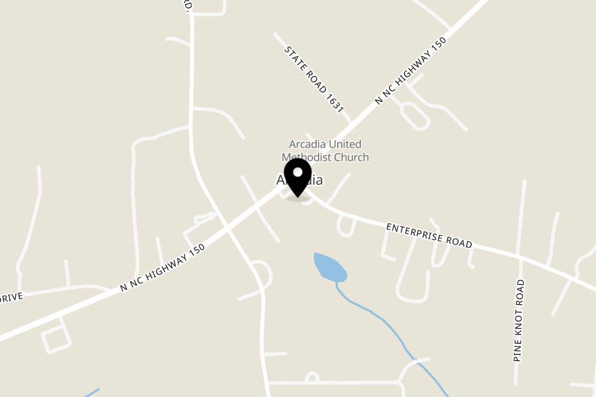 Map showing the location of Omega House Arcadia on 8000 N North Carolina Hwy 150 in Lexington